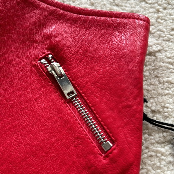 Beautiful red  faux leather skirt for girls brand new - Picture 2 of 5